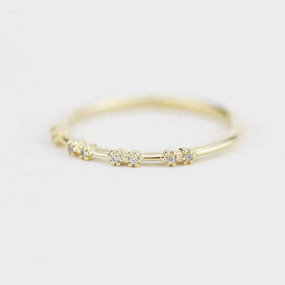 Stackable diamond wedding bands for women eternity rings, spaced diamond wedding band | R 313W - NOOI JEWELRY