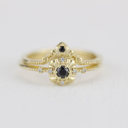 engagement and wedding ring sets vintage unique, wedding ring sets stacked simple | R309310WD - NOOI JEWELRY