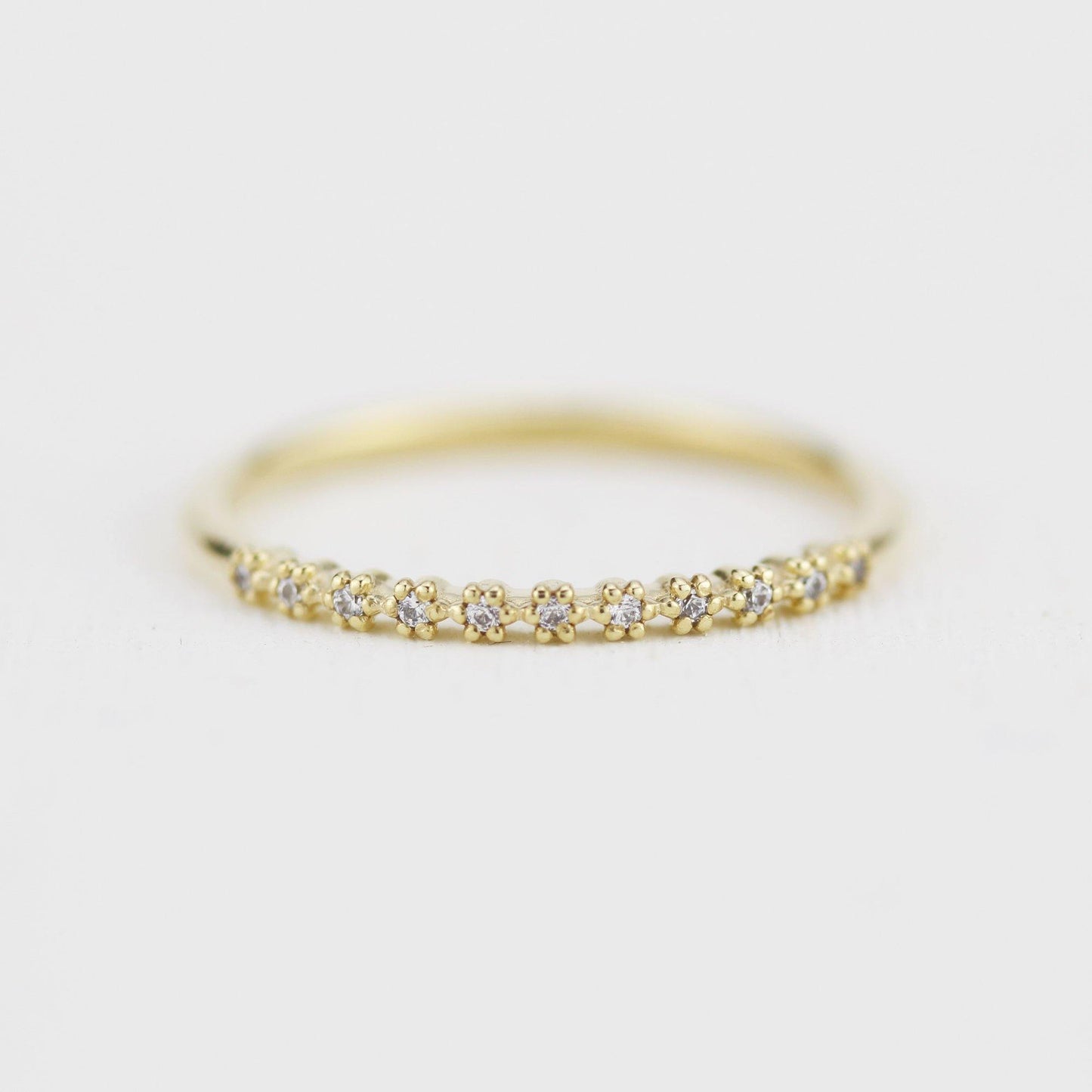 Stackable diamond wedding bands for women eternity rings, diamond wedding band | R 314W - NOOI JEWELRY