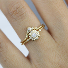 Load image into Gallery viewer, bridal set, engagement and wedding ring set vintage unique, wedding ring sets stacked simple | R309310WD - NOOI JEWELRY