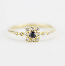 Load image into Gallery viewer, Simple engagement ring with square halo, Square ring engagement simple, Simple diamond ring | R 312BD - NOOI JEWELRY