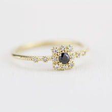 Load image into Gallery viewer, Simple engagement ring with square halo, Square ring engagement simple, Simple diamond ring | R 312BD - NOOI JEWELRY