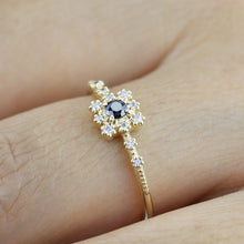 Load image into Gallery viewer, Simple engagement ring with square halo, Square ring engagement simple, Simple diamond ring | R 312BD - NOOI JEWELRY