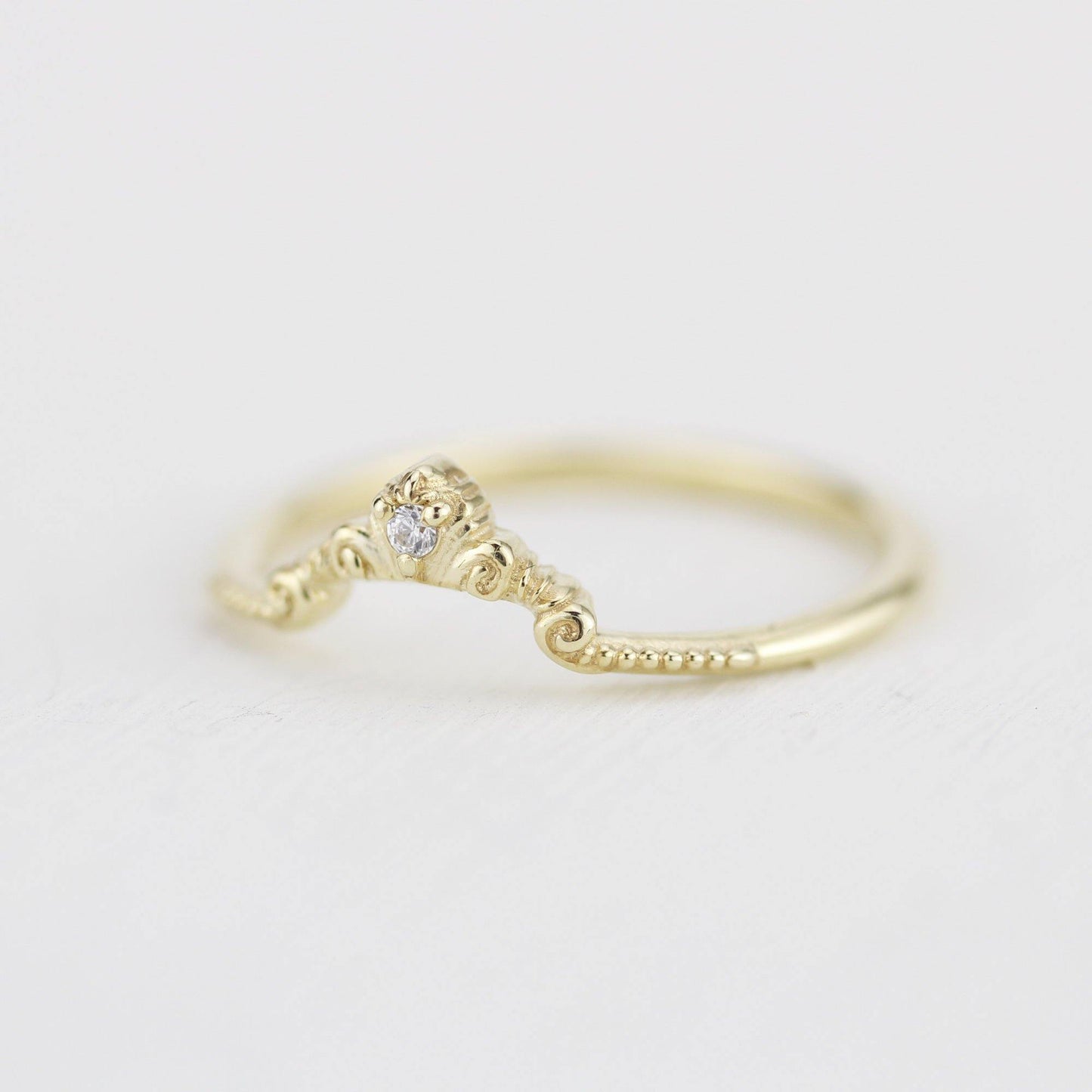 Diamond wedding band for women, alternative wedding band unique | R310WD - NOOI JEWELRY