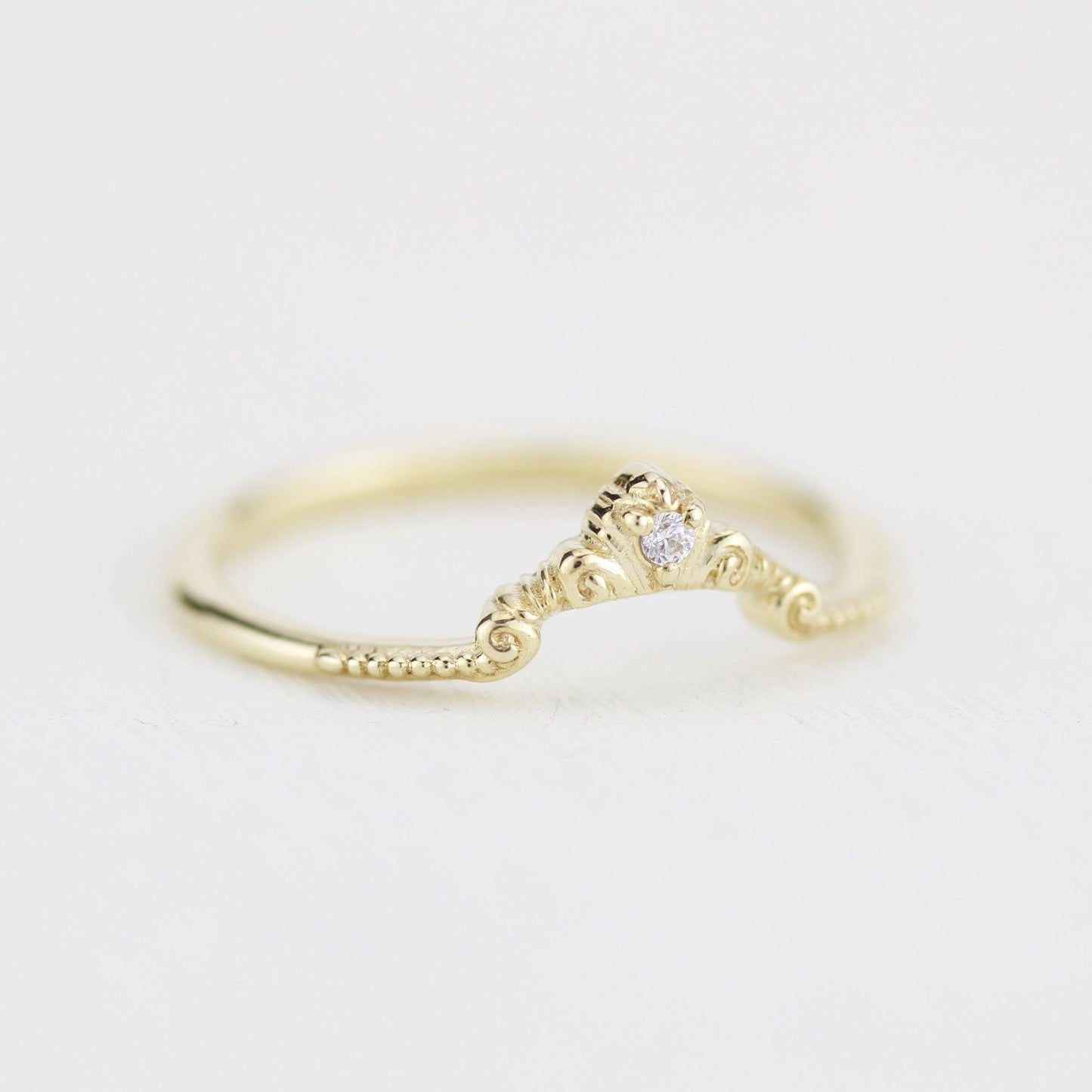 Diamond wedding band for women, alternative wedding band unique | R310WD - NOOI JEWELRY