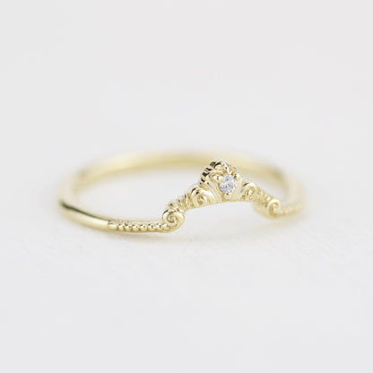 Diamond wedding band for women, alternative wedding band unique | R310WD - NOOI JEWELRY