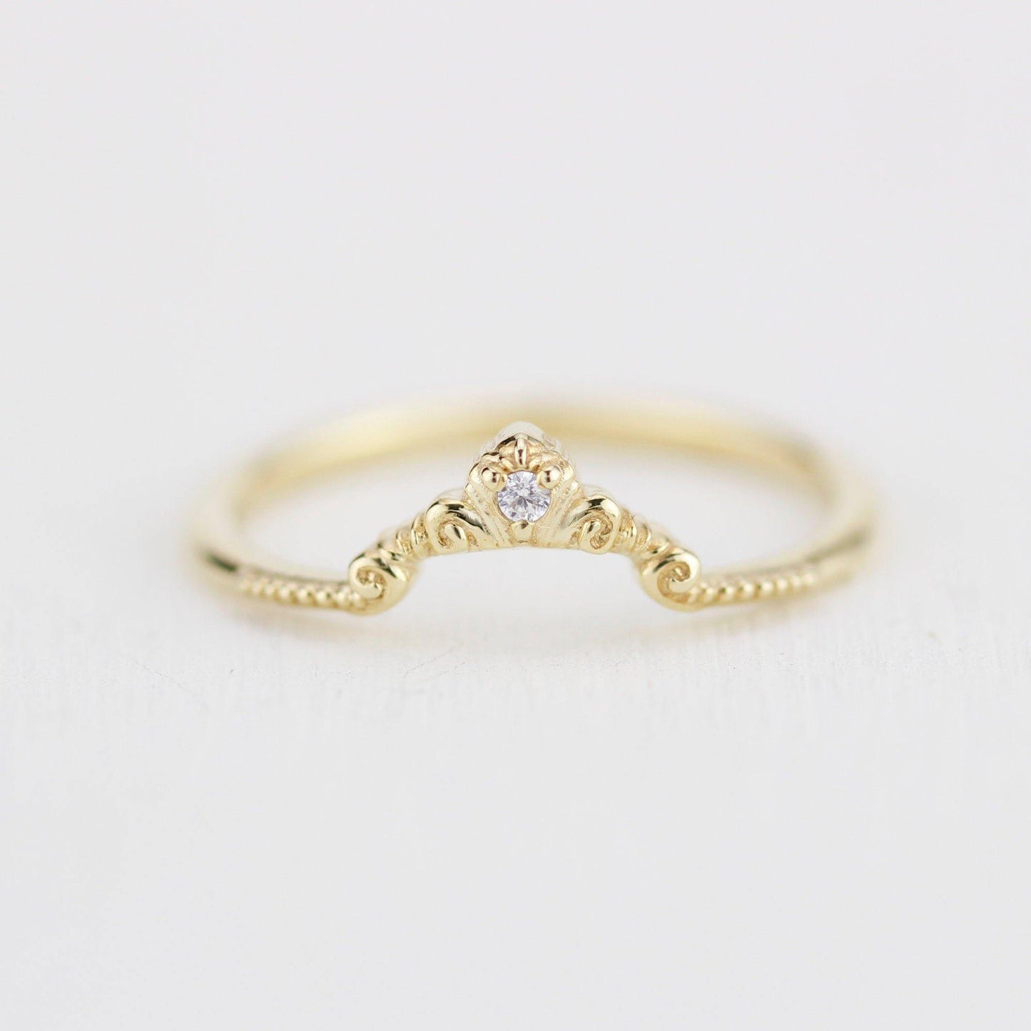 Diamond wedding band for women, alternative wedding band unique | R310WD - NOOI JEWELRY