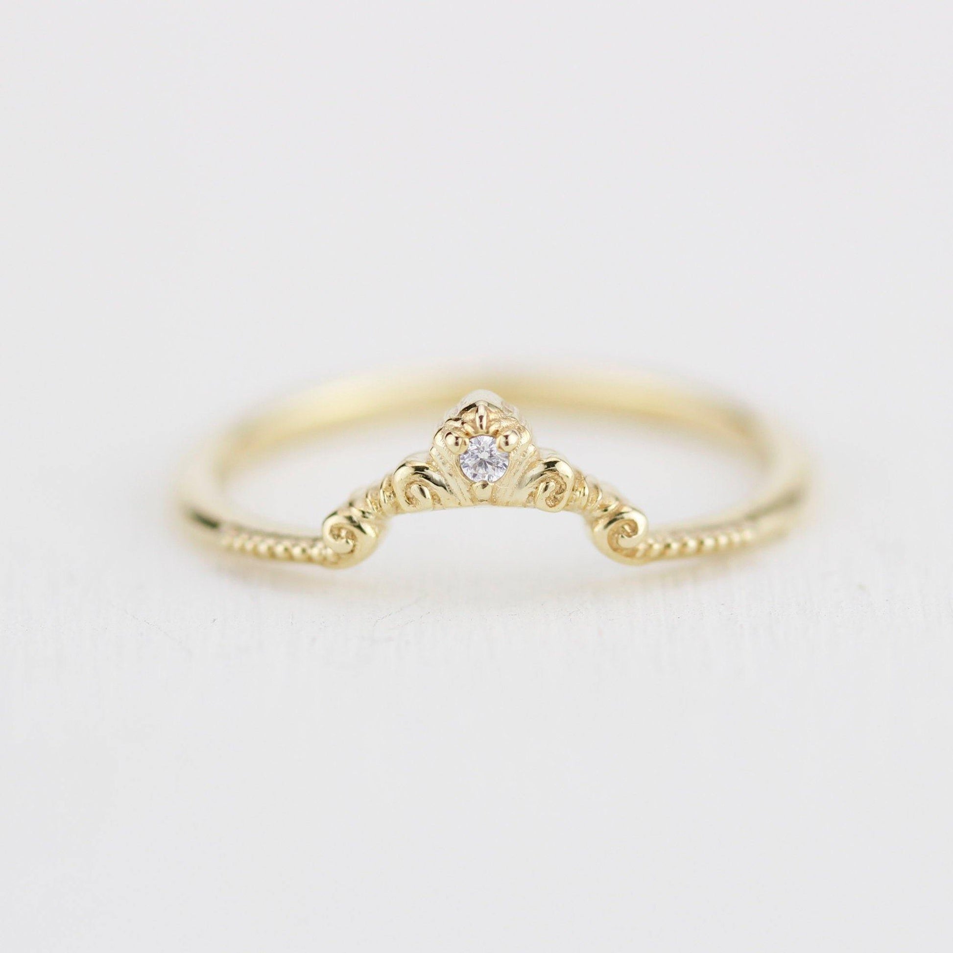 Diamond wedding band for women, alternative wedding band unique | R310WD - NOOI JEWELRY