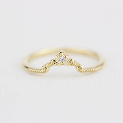 Diamond wedding band for women, alternative wedding band unique | R310WD - NOOI JEWELRY