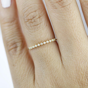 Stackable diamond wedding bands for women eternity rings, diamond wedding band | R 314W - NOOI JEWELRY