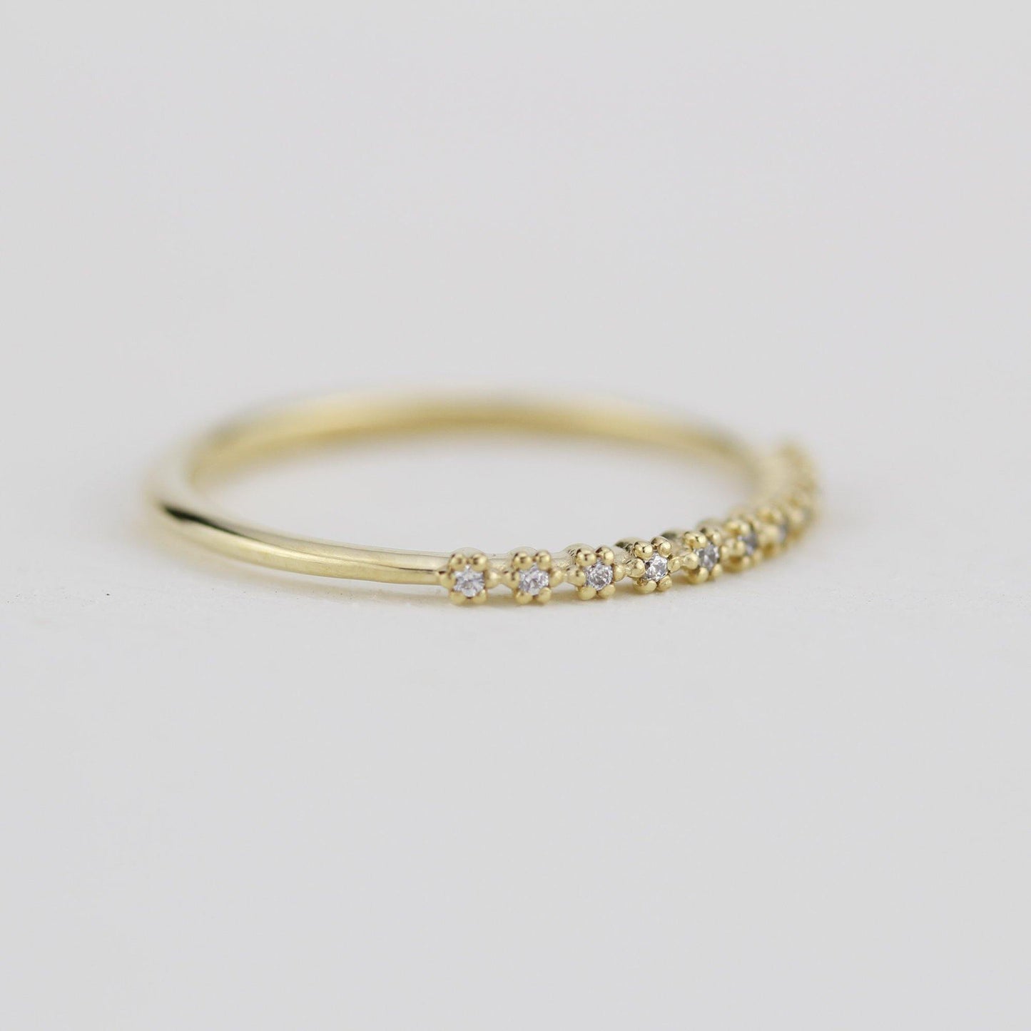 Stackable diamond wedding bands for women eternity rings, diamond wedding band | R 314W - NOOI JEWELRY