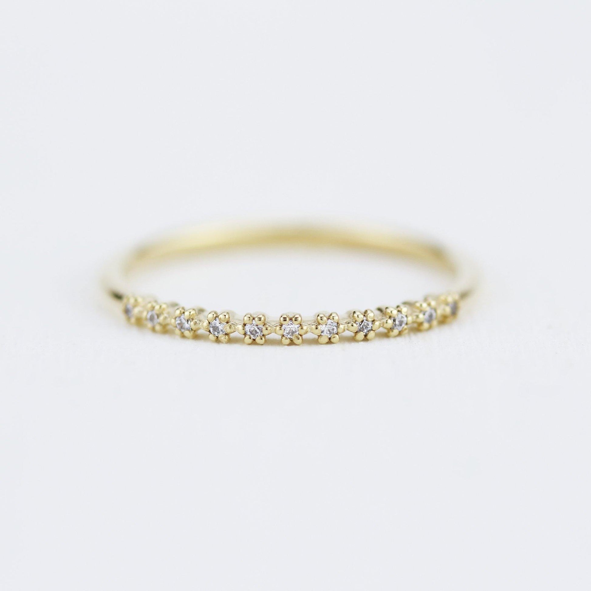 Stackable diamond wedding bands for women eternity rings, diamond wedding band | R 314W - NOOI JEWELRY