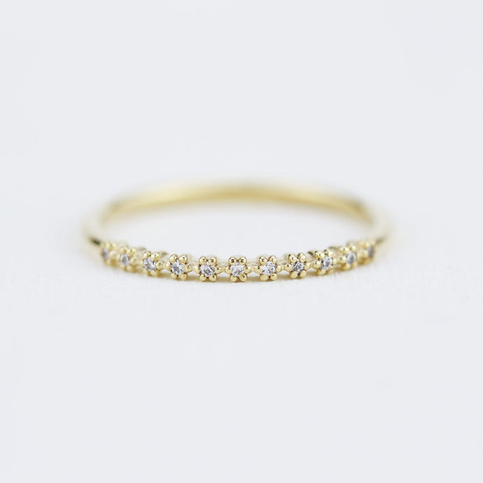 Stackable diamond wedding bands for women eternity rings, diamond wedding band | R 314W - NOOI JEWELRY