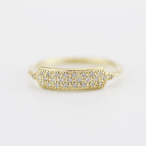 minimalist wedding band, unique diamond wedding bands, pave setting wedding band | R 306WD - NOOI JEWELRY