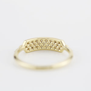 minimalist wedding band, unique diamond wedding bands, pave setting wedding band | R 306WD - NOOI JEWELRY