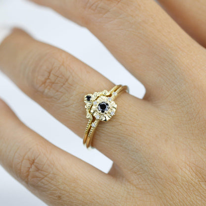 engagement and wedding ring sets vintage unique, wedding ring sets stacked simple | R309310WD - NOOI JEWELRY