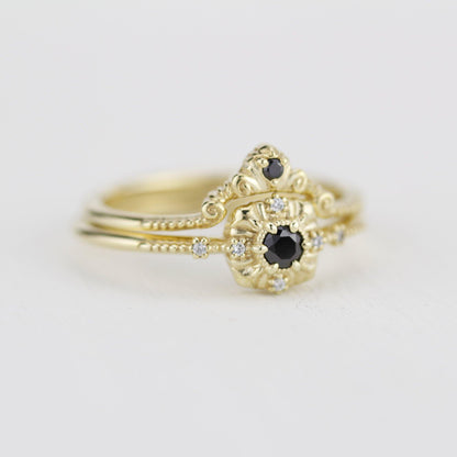 engagement and wedding ring sets vintage unique, wedding ring sets stacked simple | R309310WD - NOOI JEWELRY