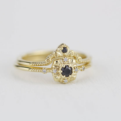 engagement and wedding ring sets vintage unique, wedding ring sets stacked simple | R309310WD - NOOI JEWELRY