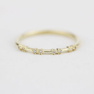 Stackable diamond wedding bands for women eternity rings, spaced diamond wedding band | R 313W - NOOI JEWELRY