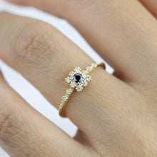 Load image into Gallery viewer, Simple engagement ring with square halo, Square ring engagement simple, Simple diamond ring | R 312BD - NOOI JEWELRY