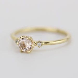 Morganite engagement ring, morganite diamond engagement ring, morganite rose gold ring | R 305 MO - NOOI JEWELRY