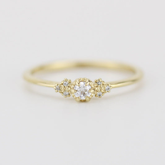 Simple diamond engagement ring | unique engagement ring | delicate engagement ring R 318WD - NOOI JEWELRY
