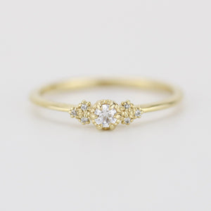 Simple diamond engagement ring | unique engagement ring | delicate engagement ring R 318WD - NOOI JEWELRY