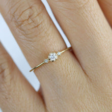 Load image into Gallery viewer, Three stones diamond engagement ring | three stone unique engagement ring | delicate engagement ring R 319WD - NOOI JEWELRY