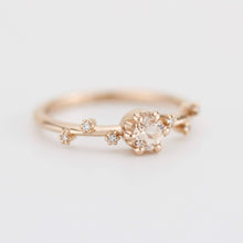 Load image into Gallery viewer, Morganite and diamond engagement ring, simple engagement ring | R256MOR - NOOI JEWELRY