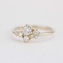 Load image into Gallery viewer, Engagement ring, unique engagement ring, cluster engagement ring, minimalist engagement ring | R320W - NOOI JEWELRY
