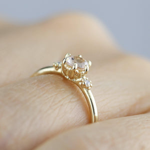 Morganite engagement ring, morganite diamond engagement ring, morganite rose gold ring | R 305 MO - NOOI JEWELRY
