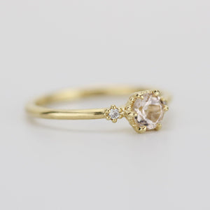 Morganite engagement ring, morganite diamond engagement ring, morganite rose gold ring | R 305 MO - NOOI JEWELRY