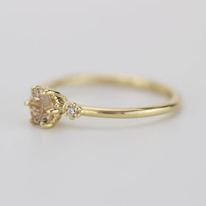 Morganite engagement ring, morganite diamond engagement ring, morganite rose gold ring | R 305 MO - NOOI JEWELRY
