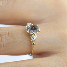 Load image into Gallery viewer, Oval engagement ring black rutile and diamonds | R265RUT - NOOI JEWELRY