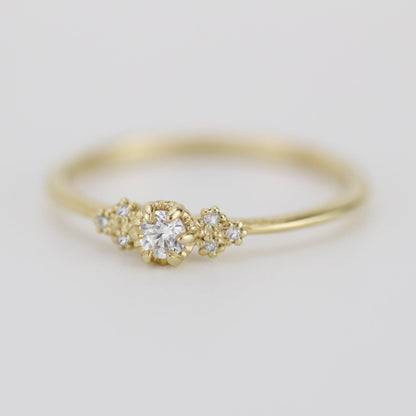 Simple diamond engagement ring | unique engagement ring | delicate engagement ring R 318WD - NOOI JEWELRY