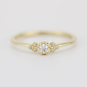 Simple diamond engagement ring | unique engagement ring | delicate engagement ring R 318WD - NOOI JEWELRY