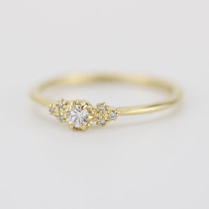 Simple diamond engagement ring | unique engagement ring | delicate engagement ring R 318WD - NOOI JEWELRY