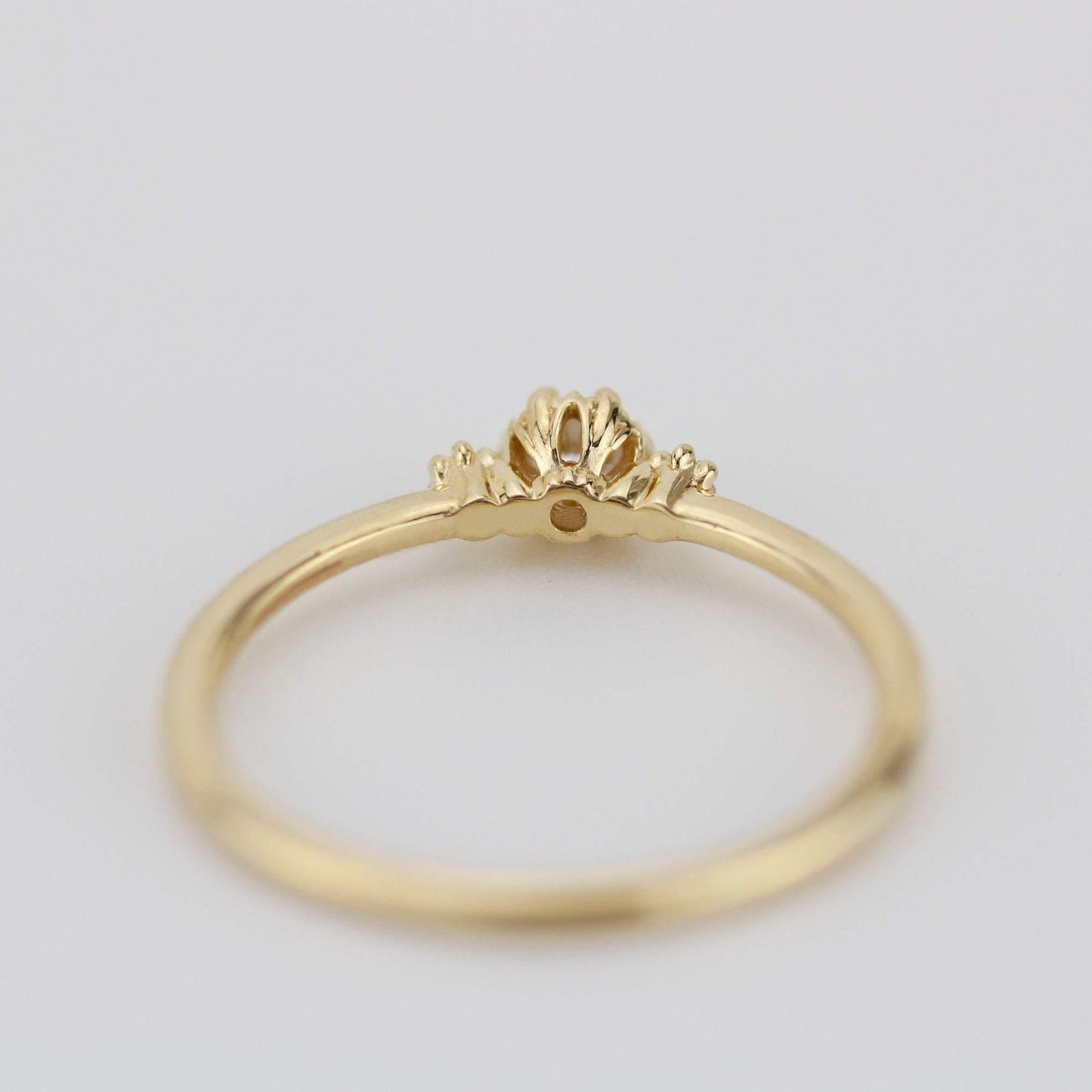 Three stones diamond engagement ring | three stone unique engagement ring | delicate engagement ring R 319WD - NOOI JEWELRY