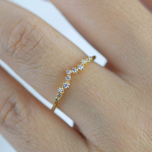 Diamond wedding band, diamond ring for her | R231WD - NOOI JEWELRY