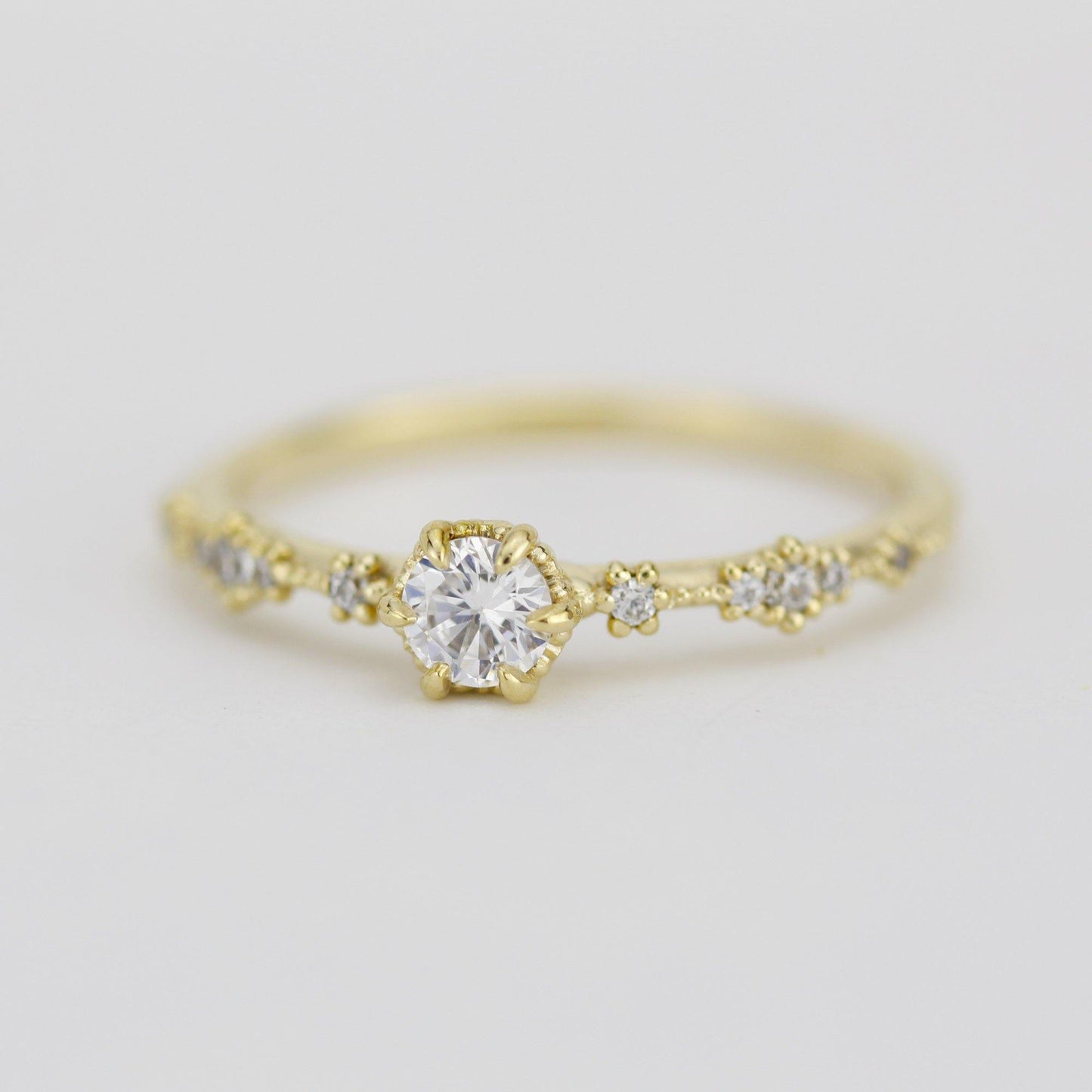 Simple diamond engagement ring, Lace diamond engagement ring | R323WD - NOOI JEWELRY