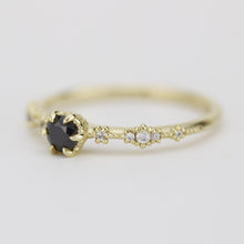 Load image into Gallery viewer, Black diamond engagement ring, lace diamond engagement ring, R323BD - NOOI JEWELRY