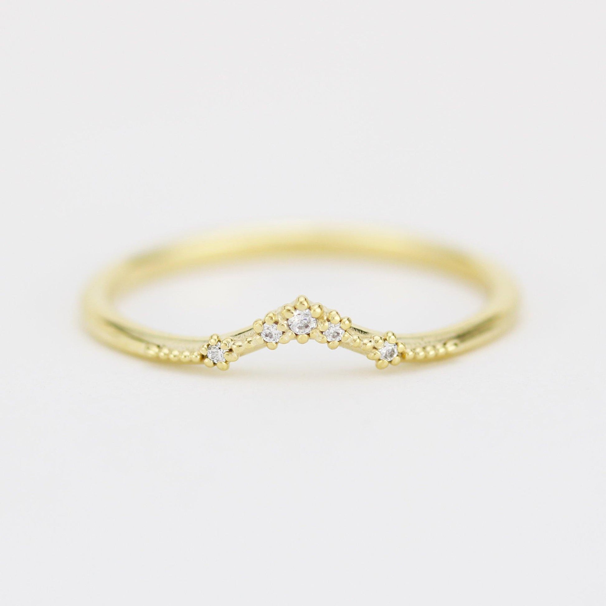 Diamond wedding band for women, alternative wedding band | R324WD - NOOI JEWELRY