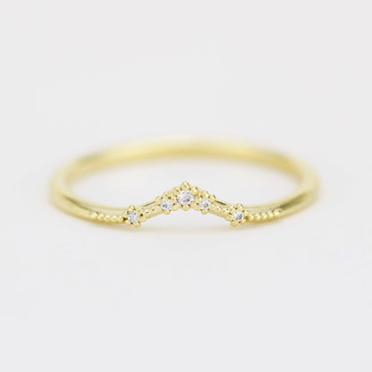 Diamond wedding band for women, alternative wedding band | R324WD - NOOI JEWELRY
