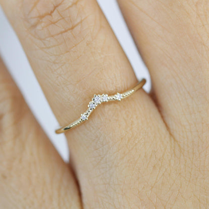Diamond wedding band for women, alternative wedding band | R324WD - NOOI JEWELRY