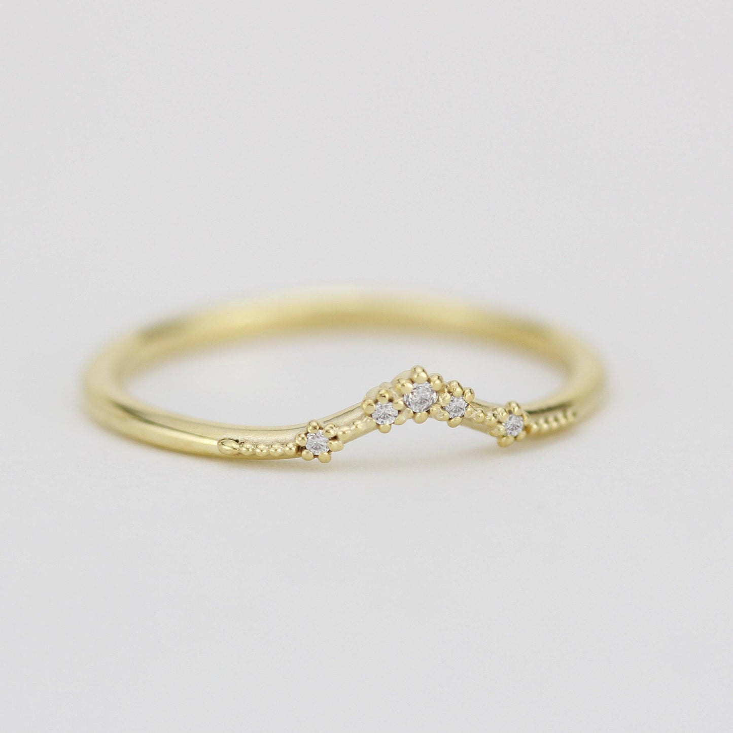 Diamond wedding band for women, alternative wedding band | R324WD - NOOI JEWELRY