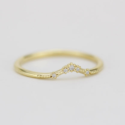 Diamond wedding band for women, alternative wedding band | R324WD - NOOI JEWELRY