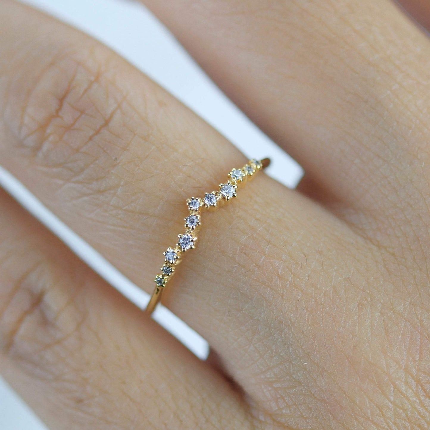 Diamond wedding band, diamond ring for her | R231WD - NOOI JEWELRY