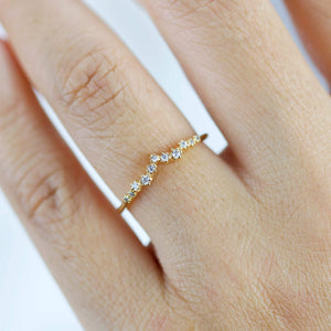 Diamond wedding band, diamond ring for her | R231WD - NOOI JEWELRY