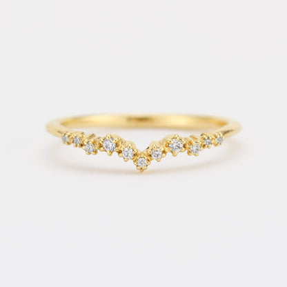 Diamond wedding band, diamond ring for her | R231WD - NOOI JEWELRY