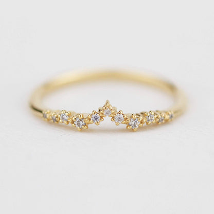 Diamond wedding band, diamond ring for her | R231WD - NOOI JEWELRY